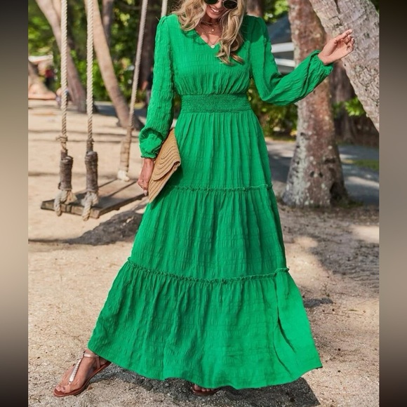 Boho ruffle hem fall dress - Picture 5 of 16